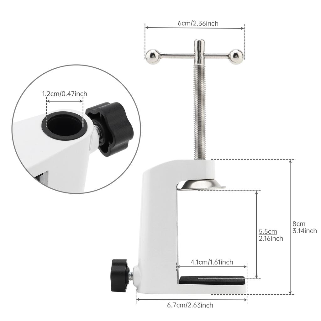 Zacisk Stołowy ze Stopu Aluminium, Z Regulowaną Śrubą Pozycjonującą, Pasuje do Statywu Mikrofonowego na Ramię i Innych Akcesoriów Audio