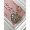 Elegant table heart ribbon mirror keyring pouch keyring phone keychain