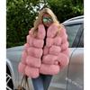 Winter thickened loose commuter solid color rabbit fur jacket coat temperament comfortable casual style