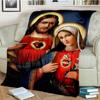 3D Blessed Virgin Mary Jesus HD Blanket,Soft Throw Blanket for Home Bedroom Bed Sofa Picnic Travel Office Rest Cover Blanket Kid