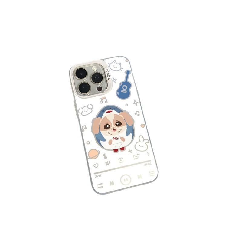 Guitar Puppy for Apple 15 Color Silver iPhone14Pro Creative 11Promax Scrub 16 Protective Case 17