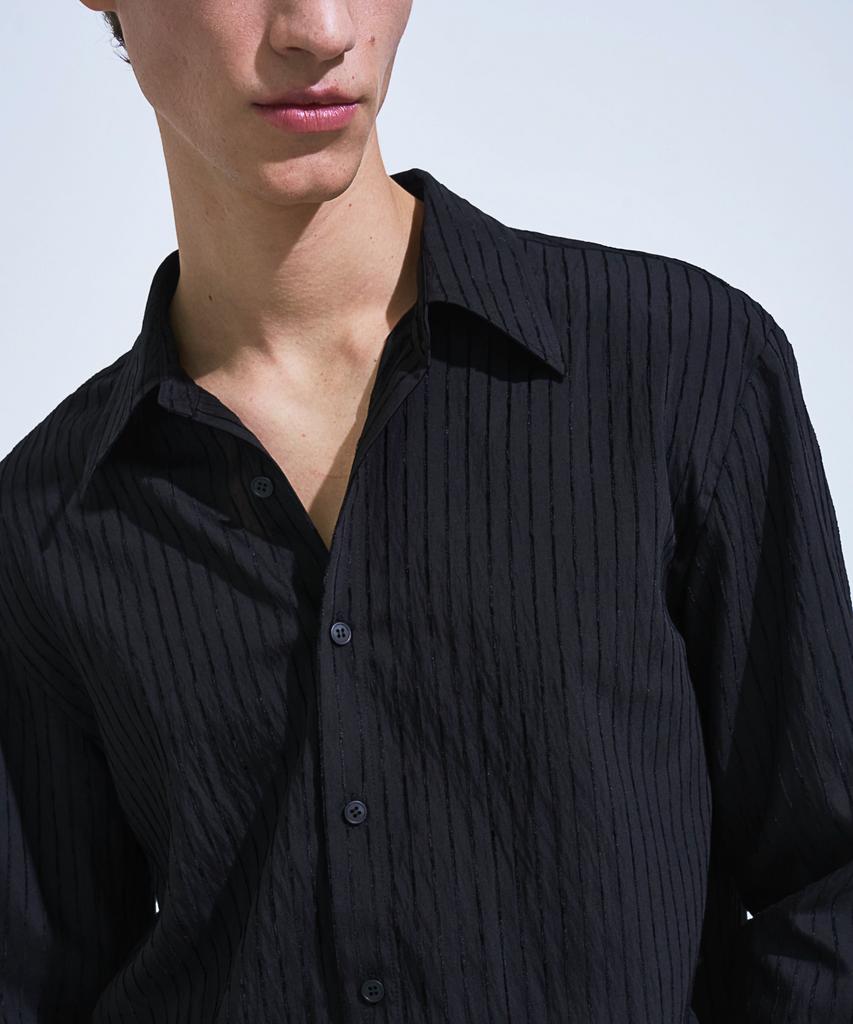 Pekeu Pinstripe Shirt (Black)