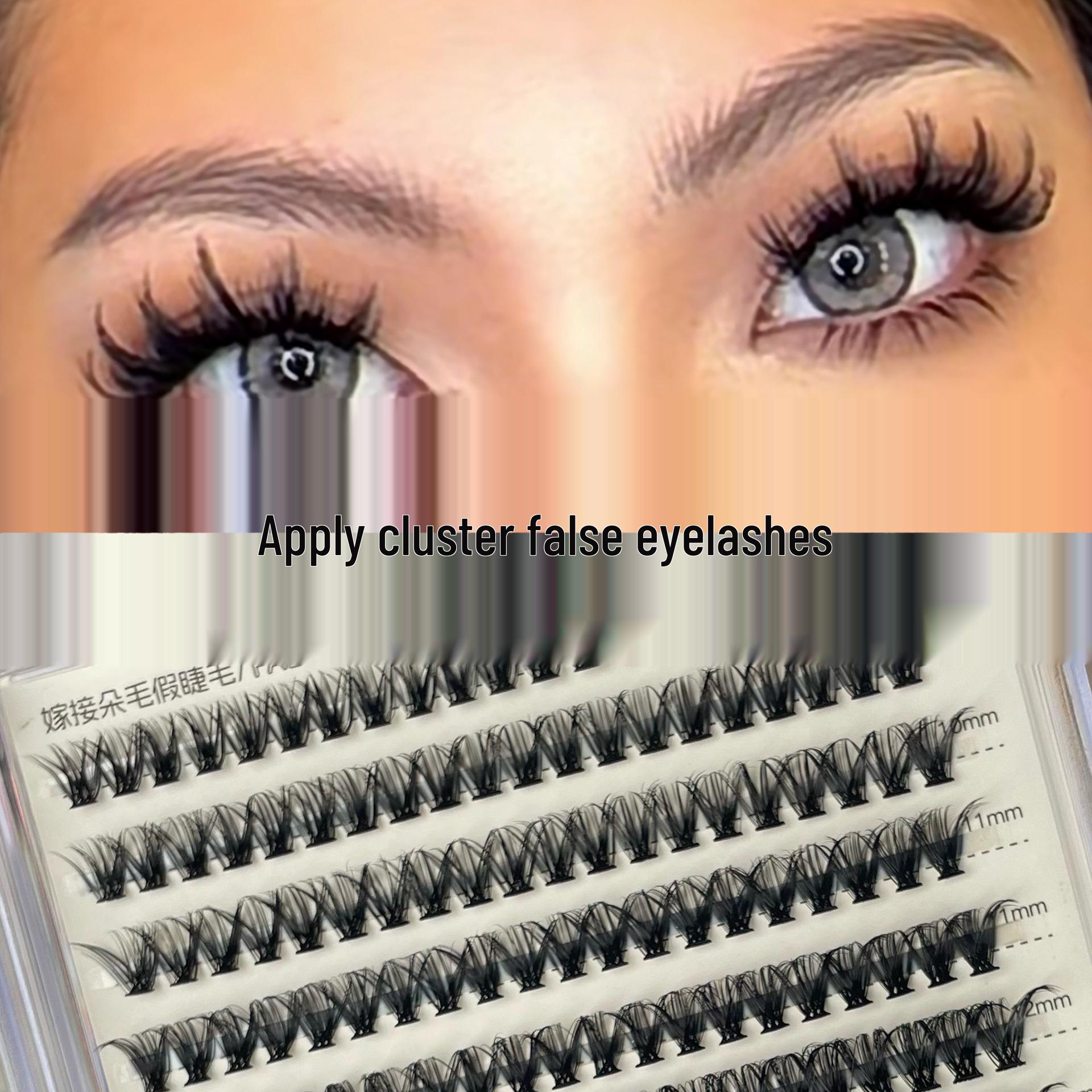 Cross-Border Adhesive 30D/40D False Eyelashes - 14 Rows, C & D Curl, Mixed Pack, Dense Segmented, 280 Clusters
