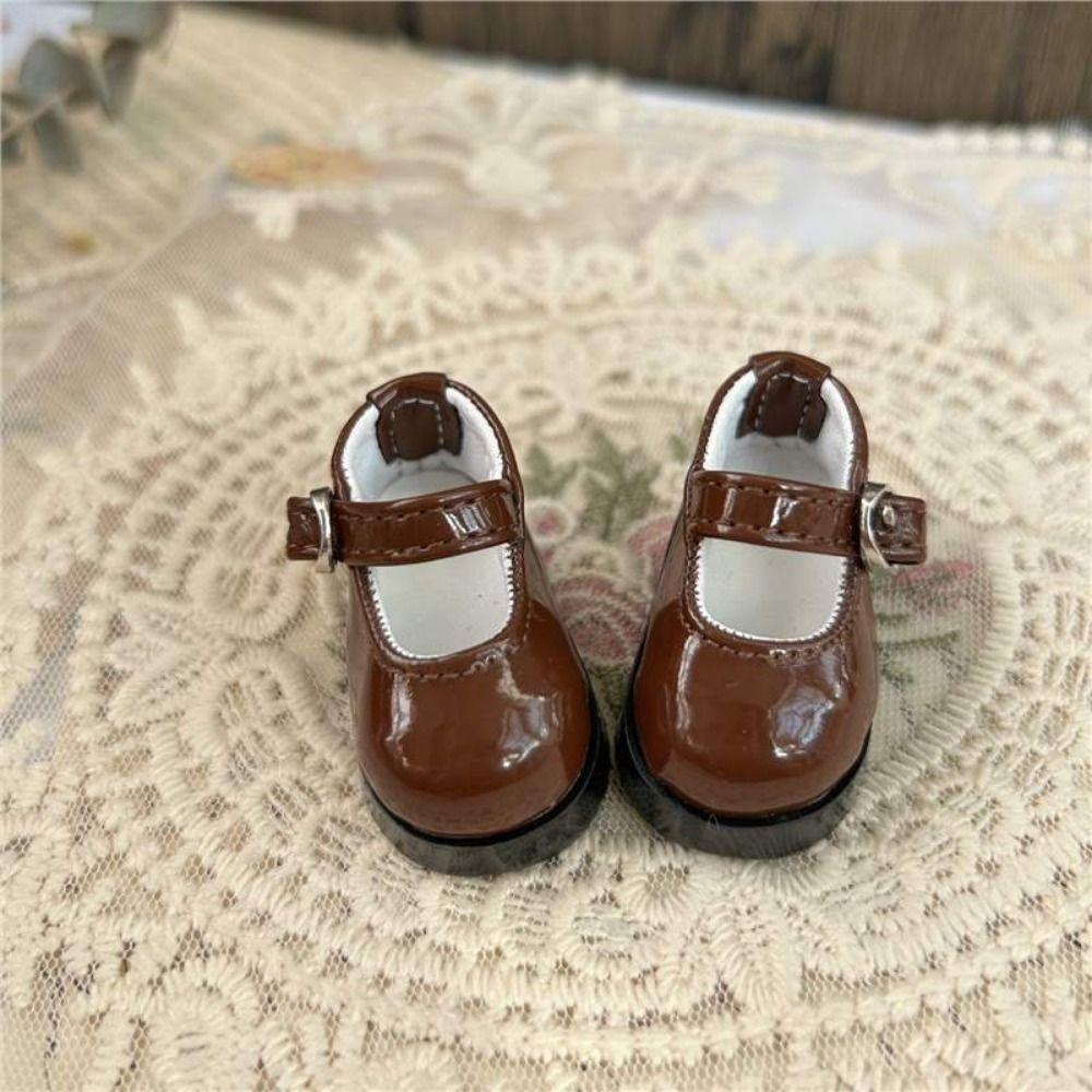 1 Pair Round Toe Doll Canvas Shoes Leather Shoes Doll Mini Sports Shoes 1/6 Bjd Doll