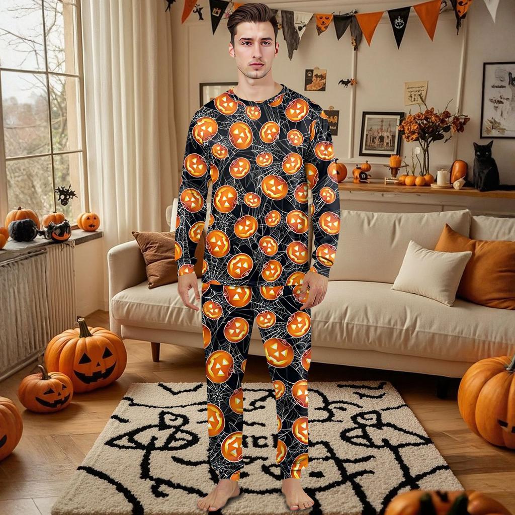 Family Matching Print Sets Pajamas Loungewear Outfits Family Matching Long Sleeve Tops+Pants Set
