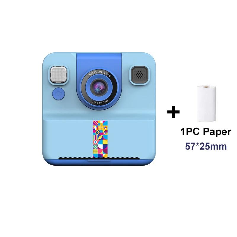Instant Camera 2.4inch IPS Screen Children Digital Camera with Print Paper Selfie Printing Camera for 3-12 Year Old Girls & Boys