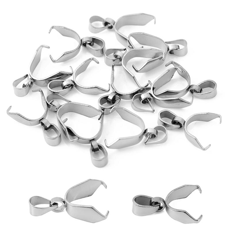 

20pcs Stainless Steel Pendants Clasps Connectors Pinch Clip 18mm PVD Never Fade Charm Fasteners For Diy Necklace Jewelry Making 16mm
