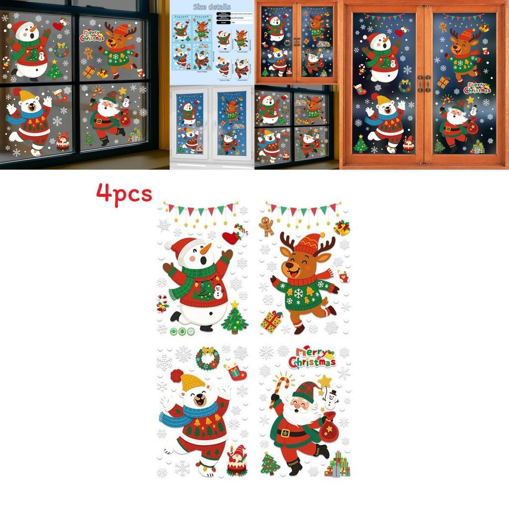 Christmas Door Stickers Pvc Static Sticker Window Art For Festive Home Display