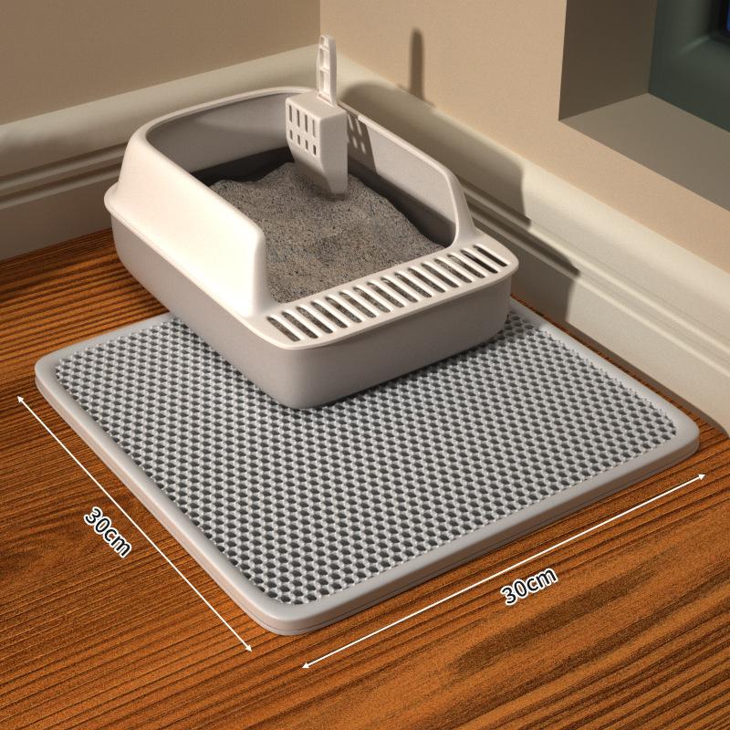 Cat Litter Mat With Gift Double Layer Waterproof Pet Litter Box Mat Non-Slip Sand Cat Pad Washable Bed Mat Clean Pad Products