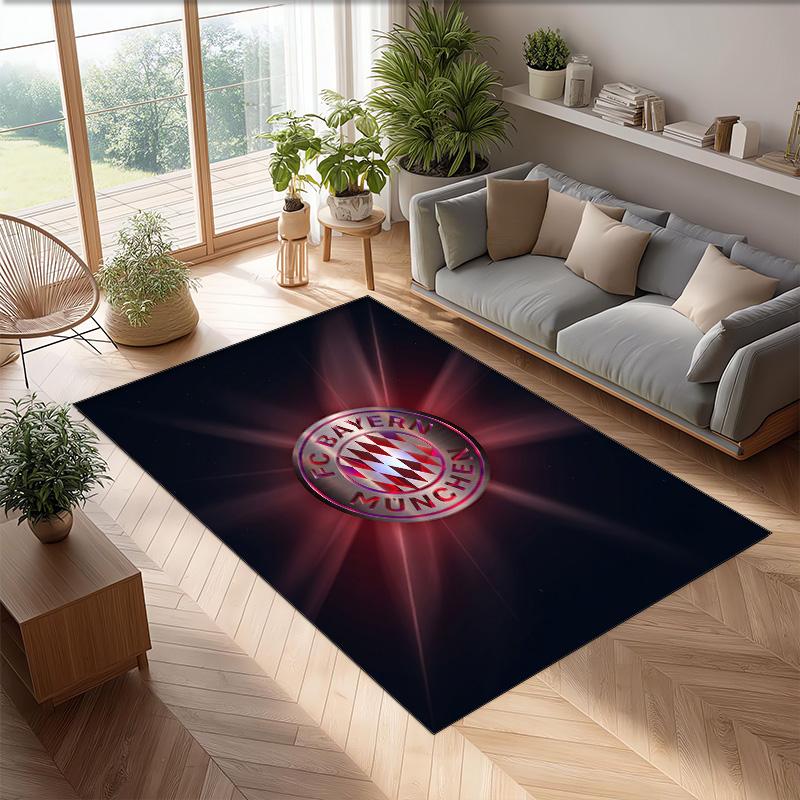 Tappeto Morbido Area Rug con Motivo Calcio Bayern Monaco Antiscivolo Tappeto per Pavimento Interno Tappetino Decorazione Sportiva per Camera da Letto