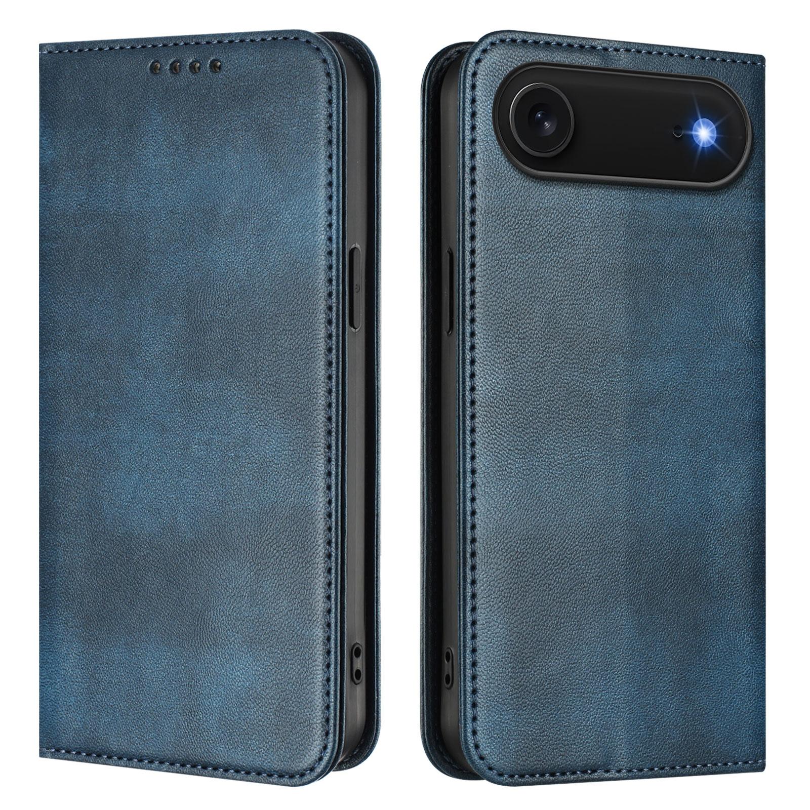 

Для iPhone 17 Air Чехлы-кошельки Ретро Текстура Блокировка RFID Кожаный Чехол для телефона Blue