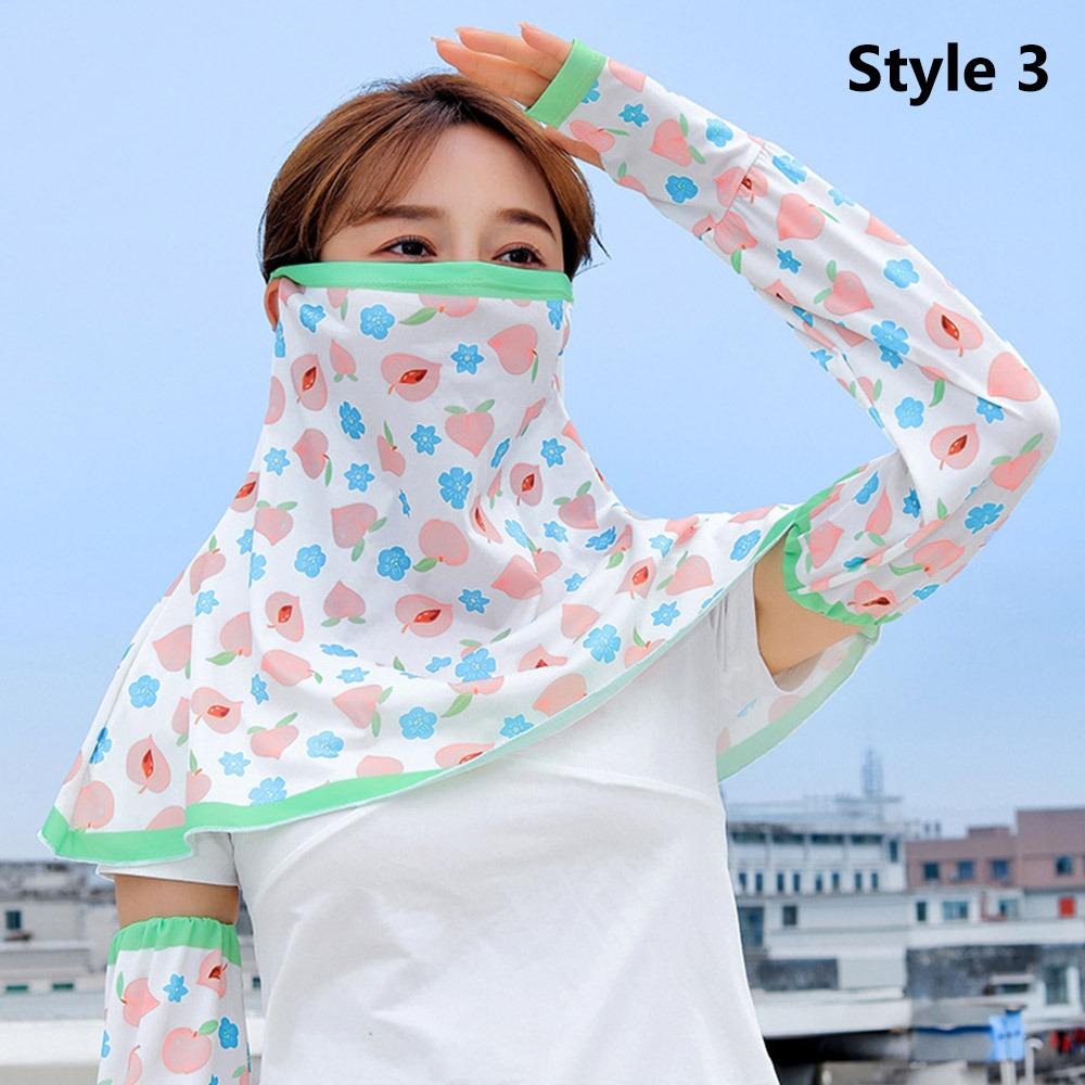 Arm Sleeve Sun Protection Mask Full Face Sun Protection Sleeves Sunshade Face Mask  Driving Cycling
