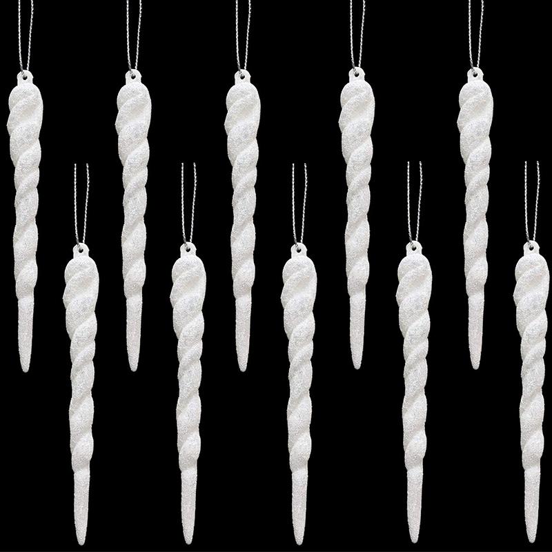 3Pcs White Artificial Icicle Christmas Decoration Hanging Xmas Tree Ornament for Home Decor New Year Gift 2026 Navidad Accessory
