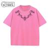 Mens Personalized Thorn Print Washed TShirt Retro Distressed Casual Pure Cotton Crew Neck Short Sleeve Summer Commute Loose To