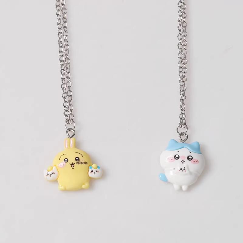 Xiaoba Jiyi Dětský kreslený náhrdelník hadíkový řetízek - Roztomilý korejský styl pro páry a přívěsek pro nejlepší přátele