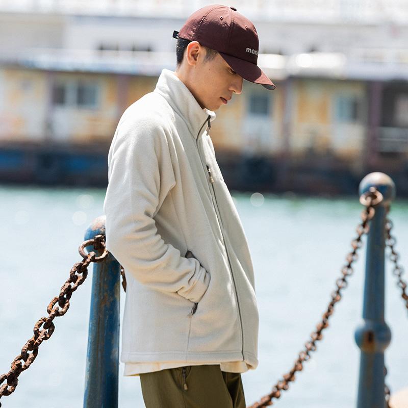 MONTBELL Solid Color Warm Breathable Stand Collar Multi-Pocket Jacket Men's