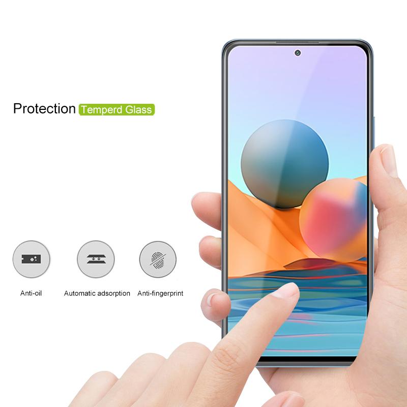 

MOCOLO Silk Print HD Full Screen Coverage Full Glue Tempered Glass Protector for Xiaomi Redmi Note 10 5G/Poco M3 Pro 5G Black