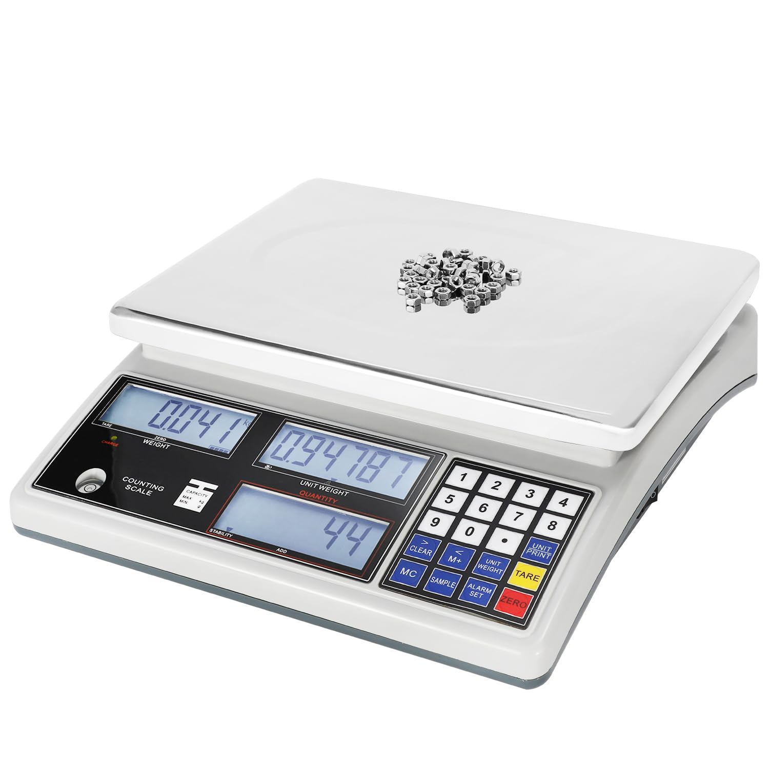 

Bonvoisin Digital Large Capacity Alarm Counting RS232 Data Pan 21 x Suitable for Commercial Jewelry and Includes Japanese Scale, 15kg, 0.5g Capacity,