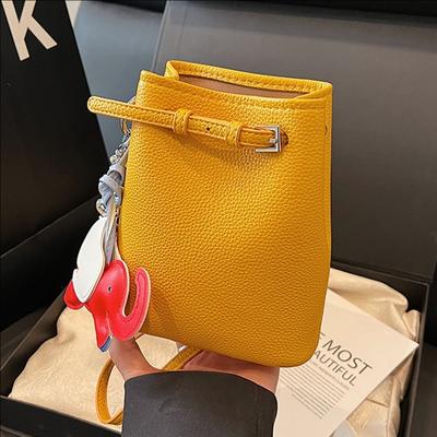 Summer Lychee Pattern Commuter Versatile Premium Texture Bucket Bag Women'S Large-Capacity Shoulder Messenger Bag