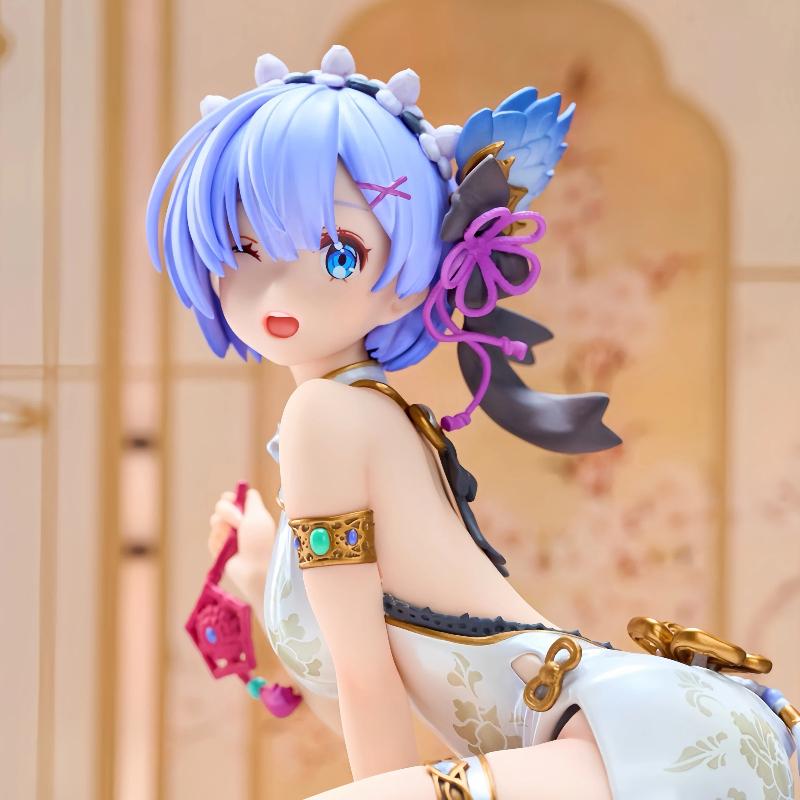 24cm Rem Emilia Re Zero Anime Figure Gk Statue Chinese Style Collectible Model Desktop Decoration Gift For Anime Fans