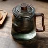 450ml Wooden Handle Vertical Stripe Heat-resistant Glass Tea Cup With Tea Infuser Filter Flower Tea Water Separation Tea Mug