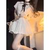 Sweet college dress women's summer gentle princess dress waist pleated short skirt