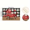 Black Red Buffalo Plaid Checkered Hearts Truck Heat Resistant Washable Table Placemats Kitchen Dining Decor 4 Piece Set