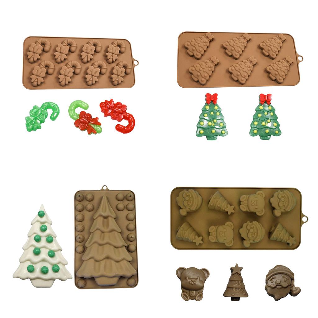 Holiday Themed Silicone Molds for Chocolate Making High Temperatures Resistant Candy Mould Handmade Dessert Bakewares