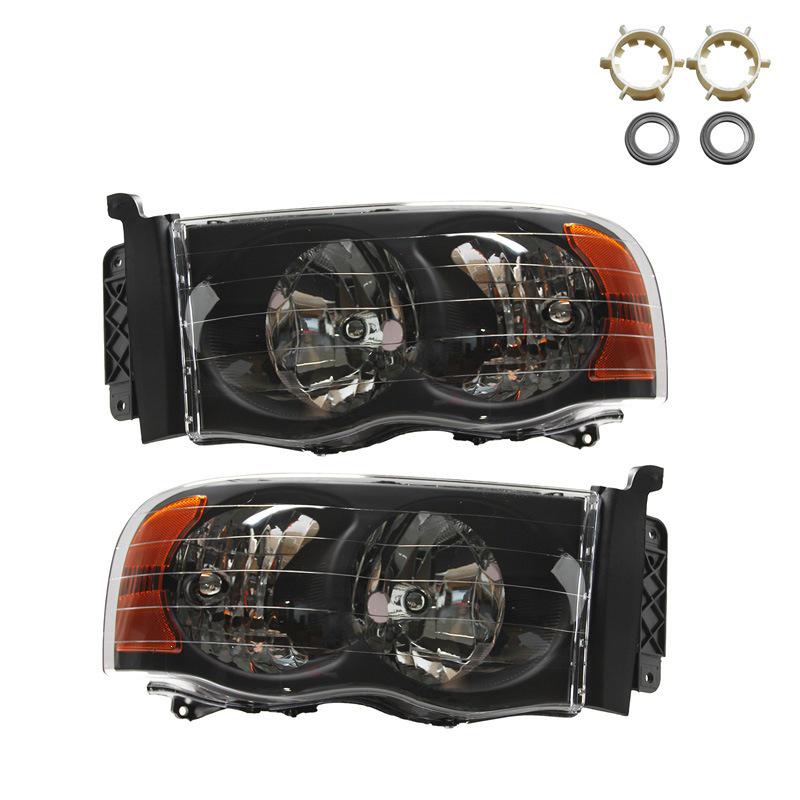 Dodge Ram 2002-2005 Black Halogen Headlight Assembly