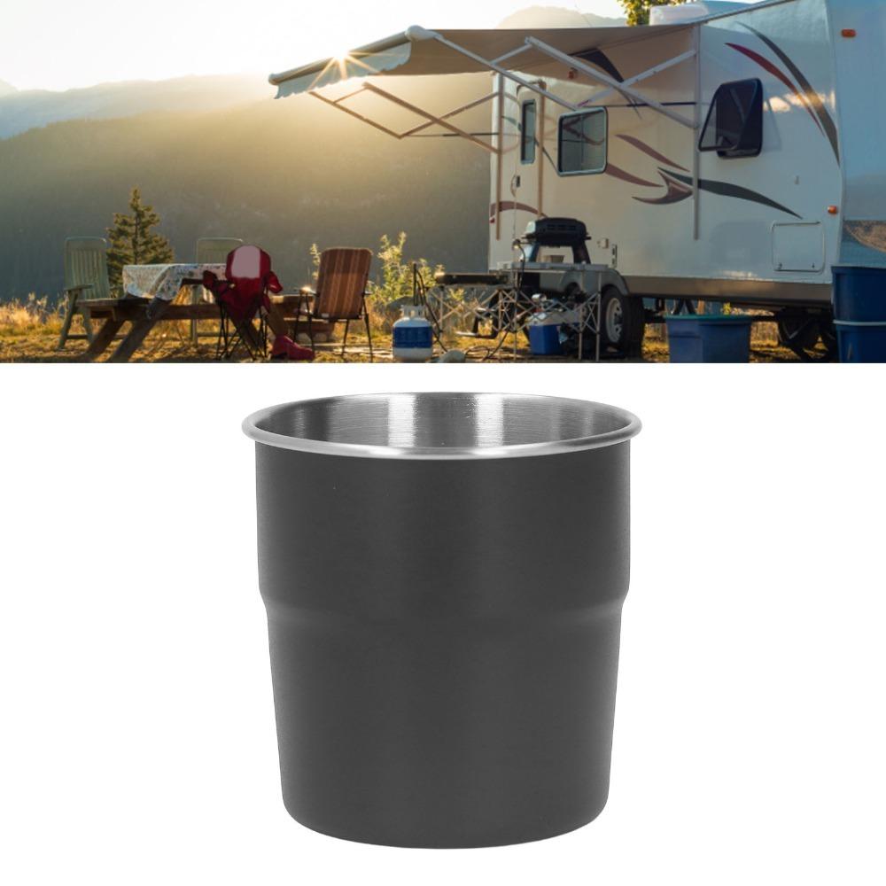 Black Stainless Steel Cup White Coffee Mug Small Size Metal Cup  Home Use