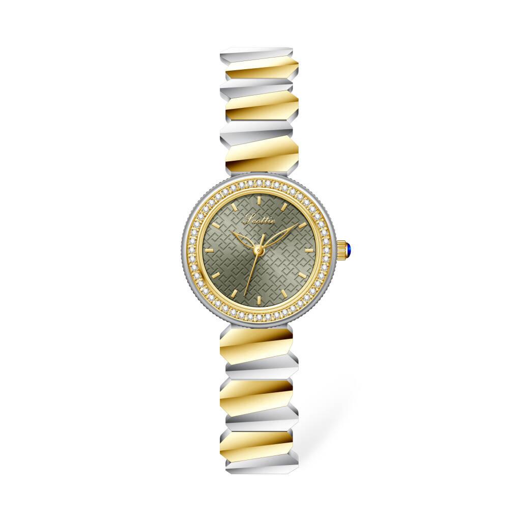 9788B Irregular twist steel belt with diamonds fashion women s watch