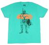 Star Wars Adult New T-Shirt - Boba Fett Battle Ready Under Orange Logo