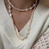 HENGSHENG 90-120cm Long Chain Necklace For Women Girls Freshwater Natural Baroque Pearls Necklace 5-9mm Vintage Sweater Chain