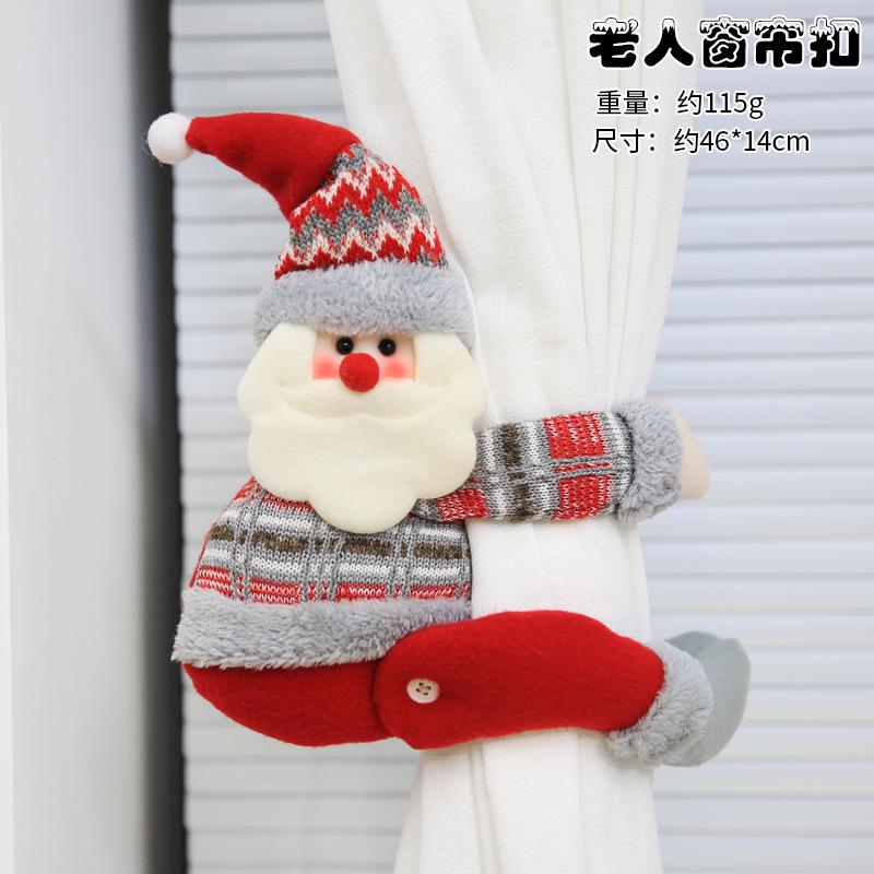 Santa Claus Christmas Atmosphere Chandelier Decoration Cute Santa Claus Curtain Buckle Christmas Pendant Gift Decoration