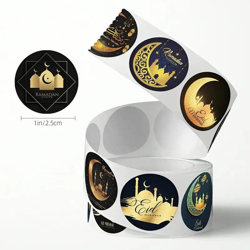 500/1500pcs Eid Mubarak Celebration Stickers, Ramadan Stickers, Islamic Festival Decorations, Muslim Holiday Labels,Ramadan Party Supplies