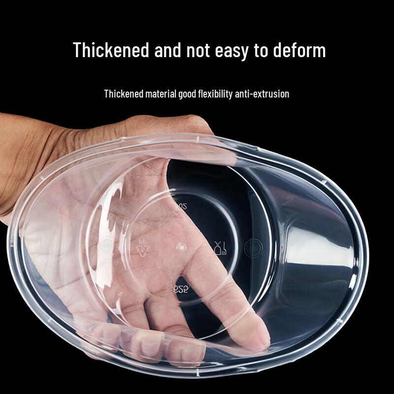 Thickened Disposable Plastic Takeaway Bowls with Lids