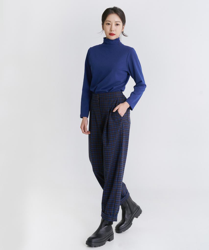 Peulleio Check Pants _ Blue