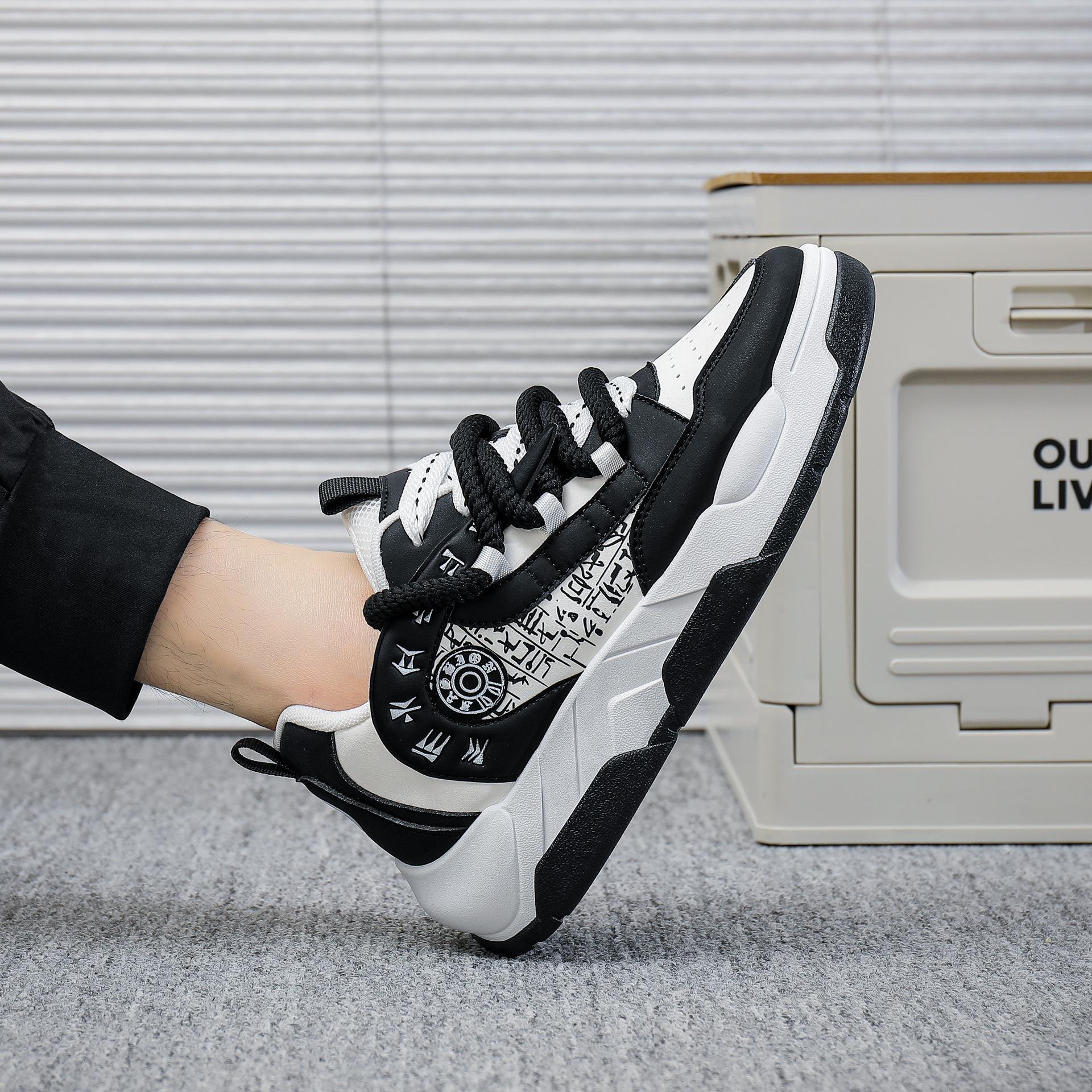 

Men s shoes spring new bread shoes casual versatile running sports shoes trendy color matching board shoes platform dad shoes 45