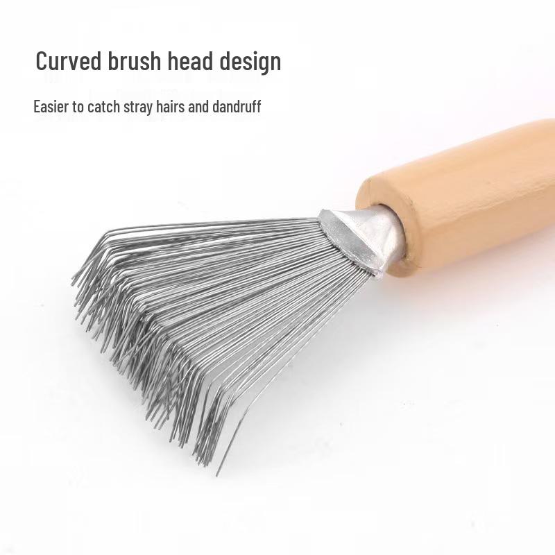 Wooden Comb & Air Cushion Brush Cleaner - Claw Hook for Easy Hair Cleaning