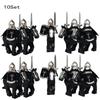10 Sets Medieval Knights Dark Sauron Battle Figures Rohan Warrior With Horse Sword Building Blocks Kids Educational Toys Gifts