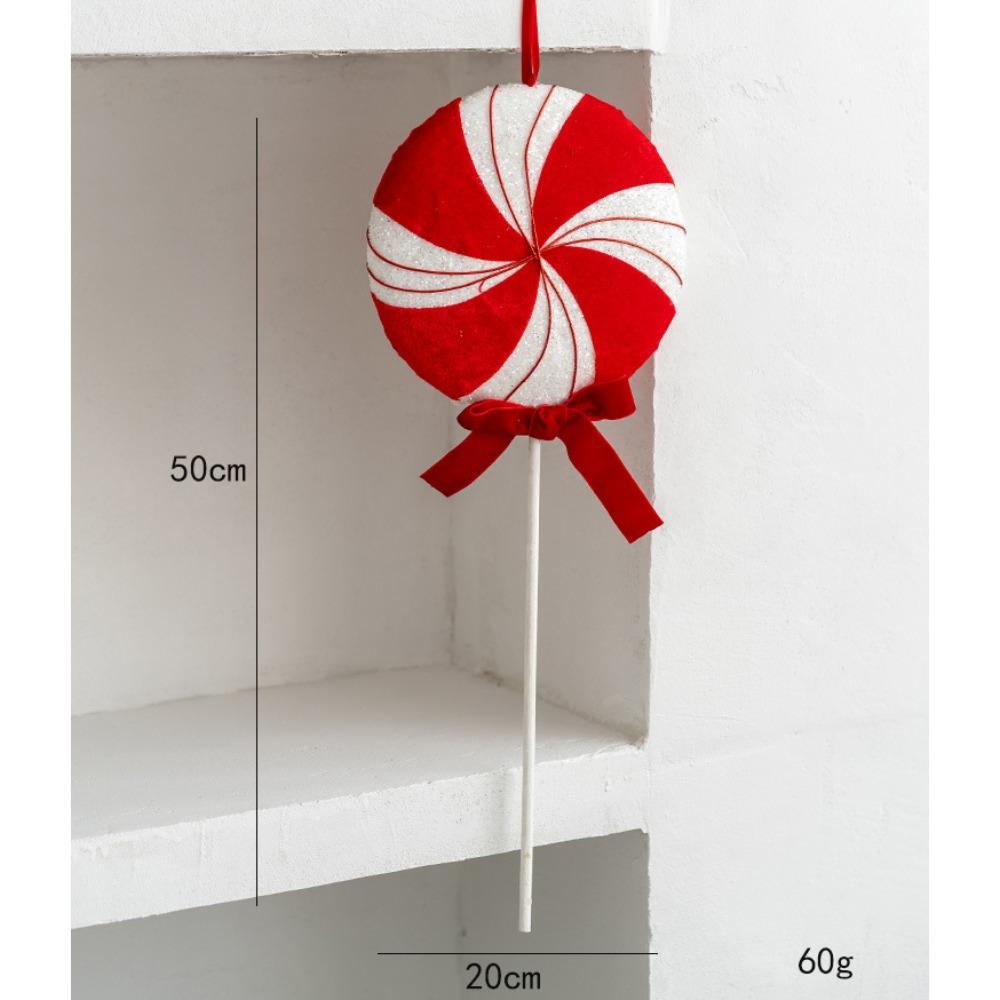 Red White Simulation Candy Cane Decoration Foam Flocking Xmas Flocking Velvet Pendant