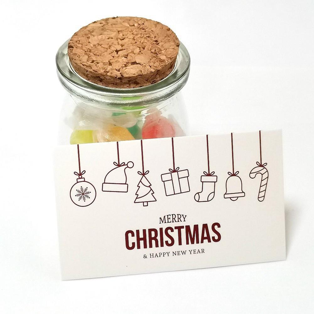 30Pcs Merry Christmas Gift Cards Greeting Card Christmas Tree Stickers Cute Design For 2022 New Year Gift decoration card