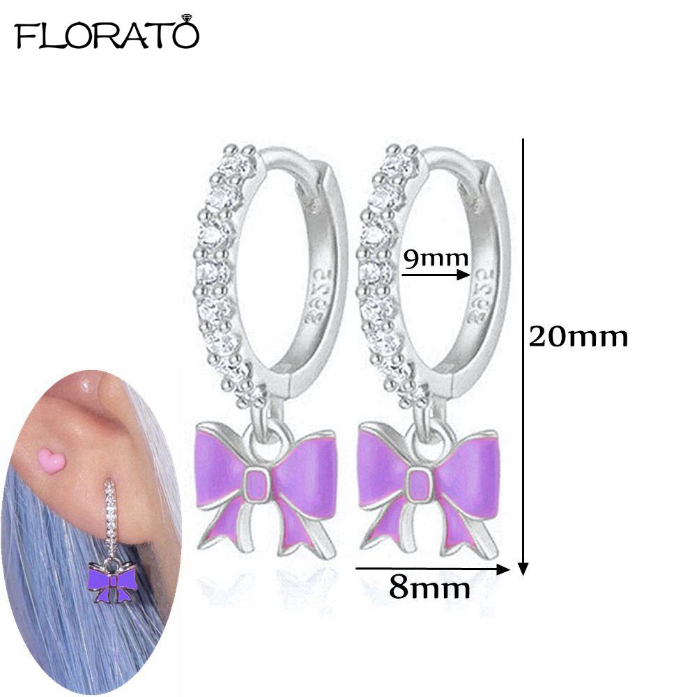 925 Silver Needle Elegant Purple Earrings Exquisite Small Hoop Earrings for Women Fashion Puncture Jewelry Accessories