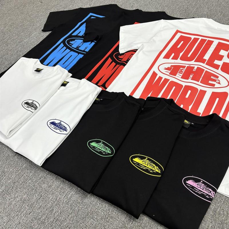 T-shirt Corteiz Alcatraz Stampata Uomo Donna Vestibilità Larga Manica Corta Streetwear Tee
