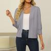 Women Casual Lightweight Cropped Cardigan Sweater 3/4 Sleeve Open Front Comfortable Fashion Shrugs
