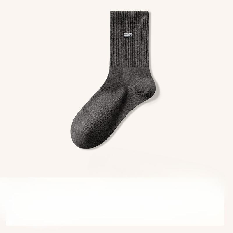 Men's Cotton Socks, Pure Cotton Mid-calf Socks, All-cotton Sweat-absorbing and Odor-proof Boneless Socks for Autumn and Winter
