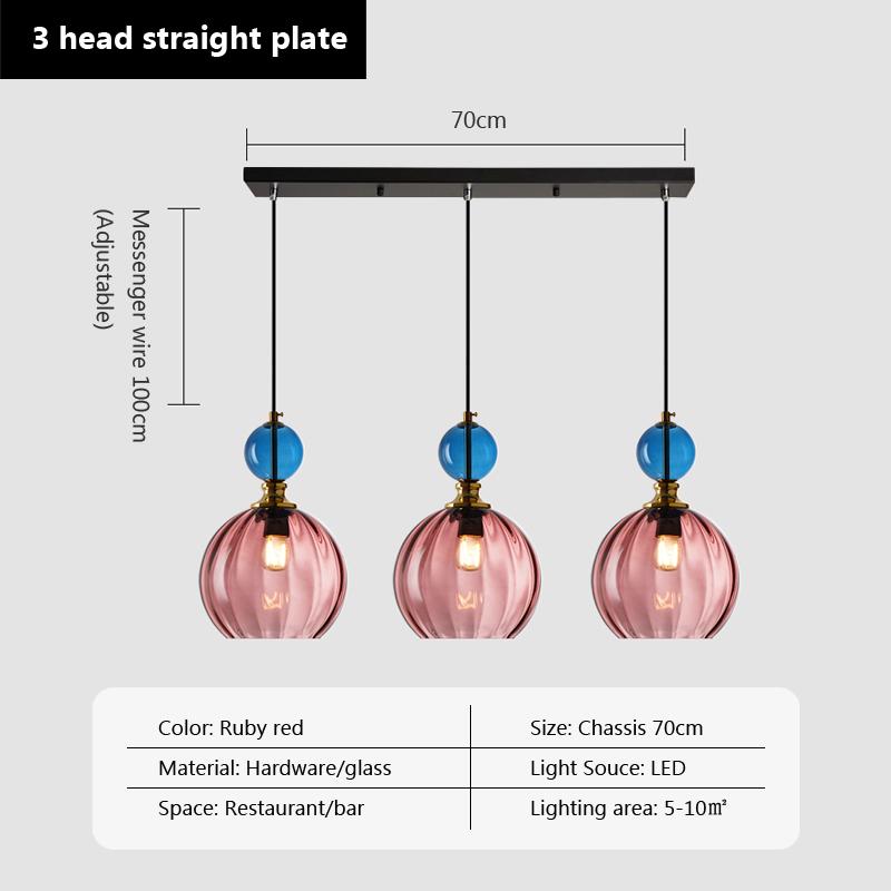 Modern Pendant Lights Nordic Color Candy Bedroom Children's Room Single Head Glass Hanging Lamps Home Decor Fixtures Restaurant