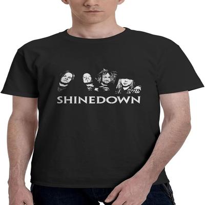 Ktfvgng Shinedown Men's Short Sleeve T-Shirt Cotton Crewneck Pullover Tee Casual Sport Tops Workout Undershirts