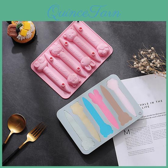 Operation Simple Chocolate 6 Cavity Mold High Temperature Resistance Practical Cartoon Animal Theme Crayon Shape Baking Stencil