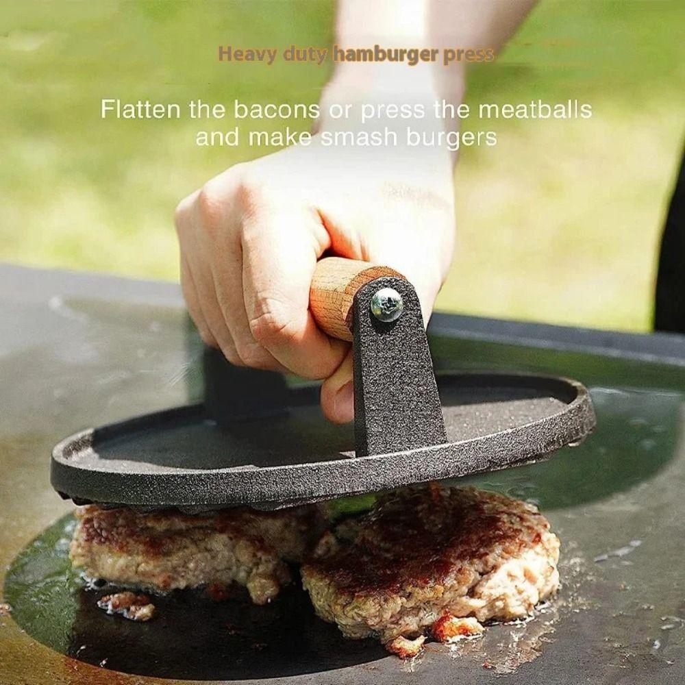 Gusseisen Fleischpresse Brett Schwerlast Grill Hamburger Mühle Steak Burger Presse Smash Burger Form